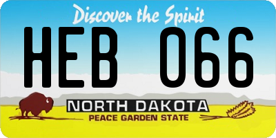 ND license plate HEB066