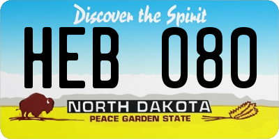 ND license plate HEB080