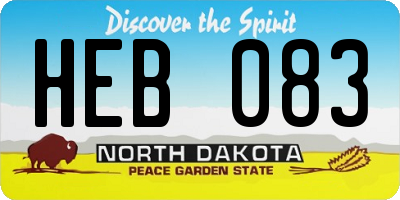 ND license plate HEB083