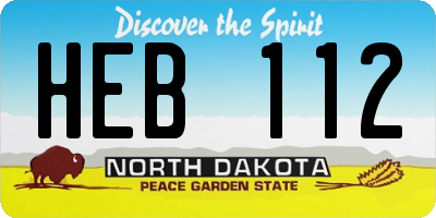 ND license plate HEB112