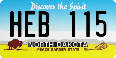 ND license plate HEB115