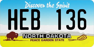 ND license plate HEB136