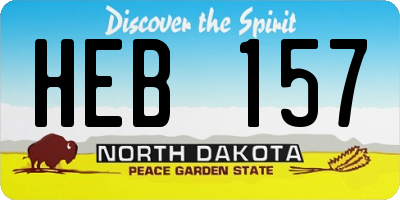 ND license plate HEB157