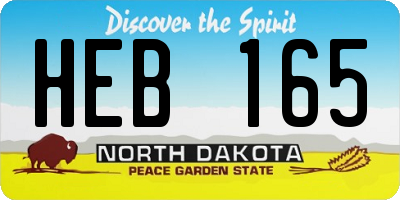 ND license plate HEB165