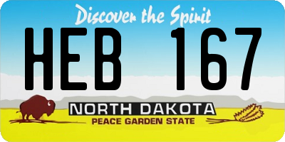 ND license plate HEB167