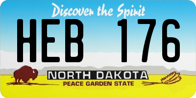 ND license plate HEB176