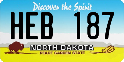 ND license plate HEB187