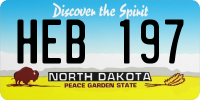 ND license plate HEB197