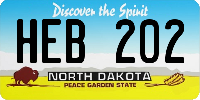 ND license plate HEB202