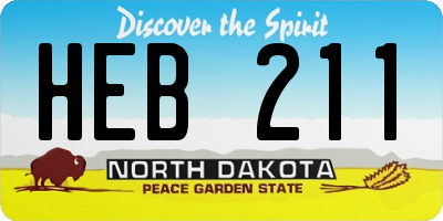 ND license plate HEB211