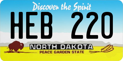 ND license plate HEB220