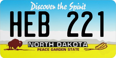 ND license plate HEB221