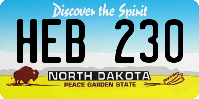 ND license plate HEB230