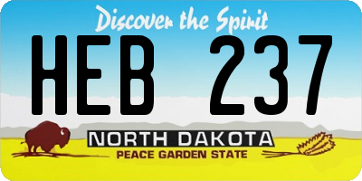 ND license plate HEB237