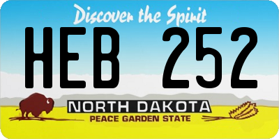 ND license plate HEB252