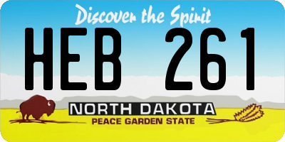 ND license plate HEB261