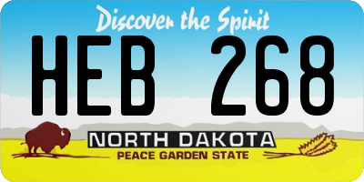 ND license plate HEB268