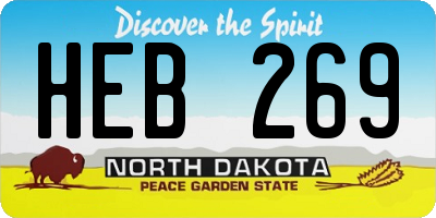 ND license plate HEB269