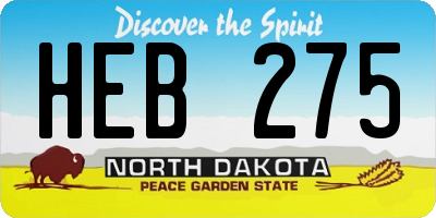 ND license plate HEB275