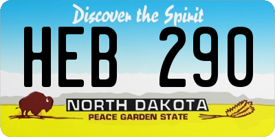 ND license plate HEB290