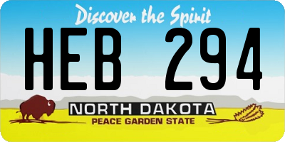 ND license plate HEB294