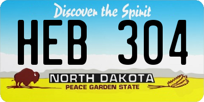 ND license plate HEB304