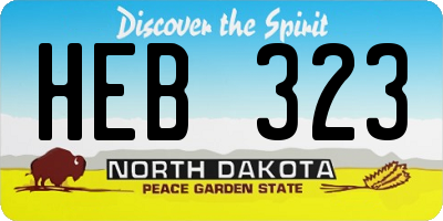 ND license plate HEB323