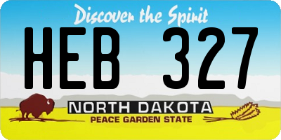 ND license plate HEB327