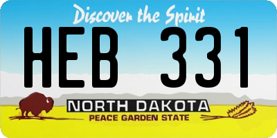 ND license plate HEB331