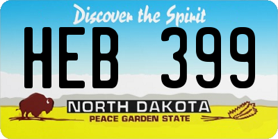 ND license plate HEB399