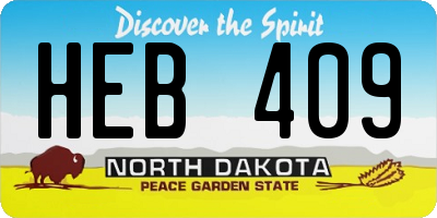 ND license plate HEB409