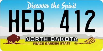 ND license plate HEB412