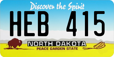 ND license plate HEB415