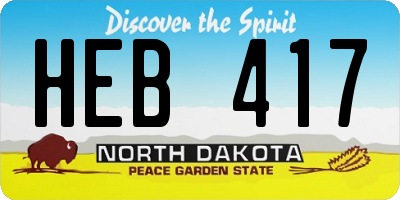 ND license plate HEB417