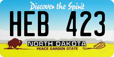 ND license plate HEB423