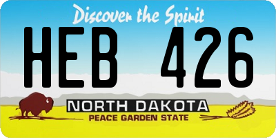 ND license plate HEB426