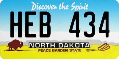 ND license plate HEB434