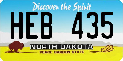 ND license plate HEB435