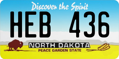 ND license plate HEB436