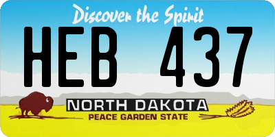 ND license plate HEB437