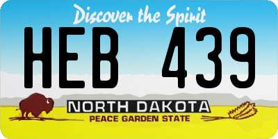 ND license plate HEB439