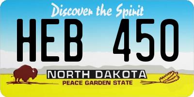 ND license plate HEB450