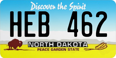 ND license plate HEB462