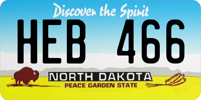 ND license plate HEB466