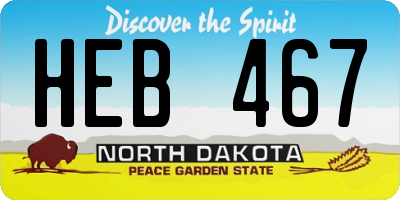 ND license plate HEB467