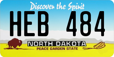 ND license plate HEB484