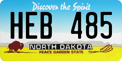 ND license plate HEB485