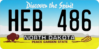 ND license plate HEB486