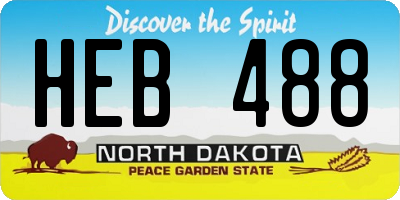 ND license plate HEB488