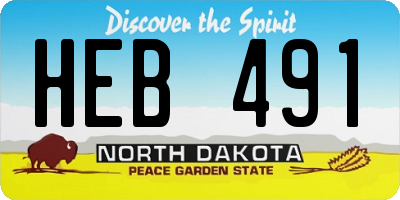 ND license plate HEB491